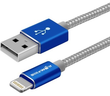 BlitzWolf Lightning Sync & Quick Charge Cable (60 cm) Blauw