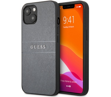 Guess Saffiano Hard Case - Apple iPhone 13 (6.1") - Grijs Grijs