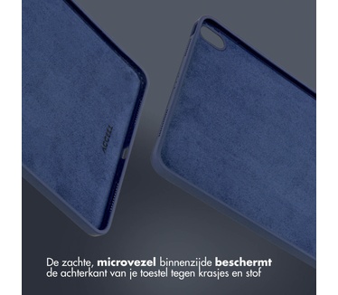 Accezz Liquid Silicone Backcover met penhouder iPad Air (2020 - 2022) - Donkerblauw