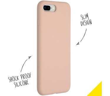 Accezz Liquid Silicone Backcover iPhone 8 Plus / 7 Plus - Pink Sand (iPhone 8 Plus, iPhone 7 Plus) Roze