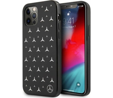 Mercedes-Benz Mercedes Silver Stars Back Case iPhone 12 Pro Max (6.7") - Zwart Zwart