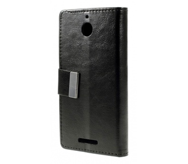 Kees Lederlook Portemonnee Hoesje HTC Desire 510 - Zwart