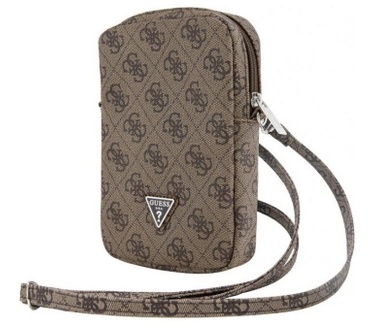 Guess Triangle Logo Wallet Pouch met Riem (7 Inch) - Bruin