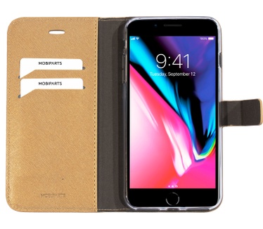 Mobiparts Saffiano Wallet Case Apple iPhone 7 Plus, iPhone 8 Plus Gold