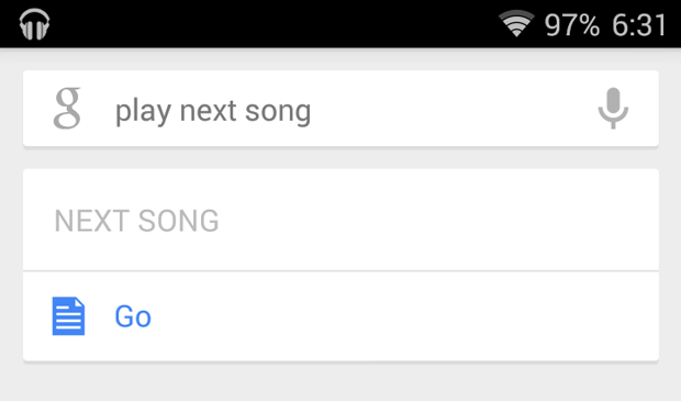Google Now music voice