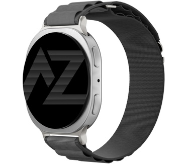 Accezz Nylon Alpine bandje voor de Samsung Galaxy Watch 9 (40/44mm) / Watch 8 (40/44mm) / Classic (46mm) - Dark Grey