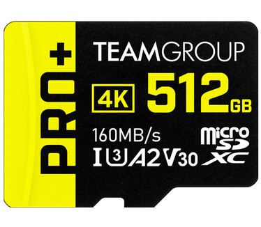 Team Group Pro+ MicroSDXC UHS-I U3 A2 V30 512GB