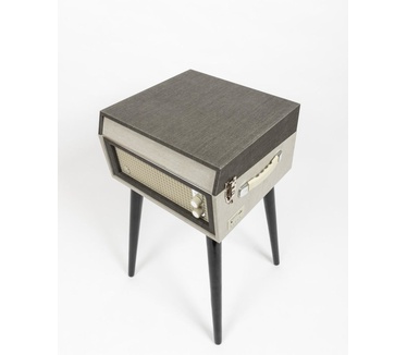 GPO Retro BERMUDAGRY Kofferplatenspeler met ingebouwde speakers op pootjes