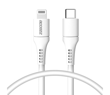 Accezz Lightning naar USB-C kabel - MFi certificering - 0,2 meter - Wit