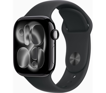 Apple Watch Series 11, 42mm, GPS + Cellular, Aluminium, Sportbandje S/M, Zwart (Zwart)