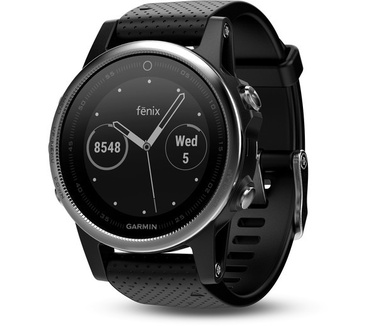 Garmin Fenix 5S (42mm, standaard glas) Zilver (Zwart)