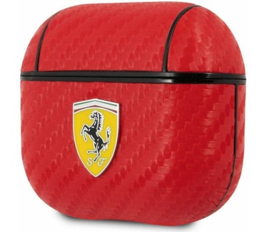 Ferrari Carbon AirPods Case - Apple Airpods 3 - Rood