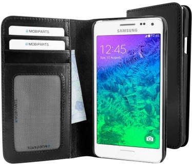 Mobiparts Excellent Wallet Case Samsung Galaxy Alpha Jade Black