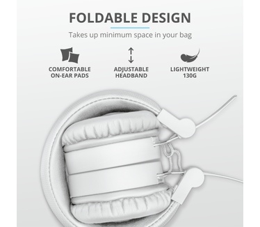 Trust Tones Bluetooth Wireless Headphones (Wit)