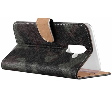 Leger Camouflage print lederen Bookcase hoesje voor de Samsung Galaxy A6 Plus 2018 (Samsung Galaxy A6 Plus 2018)