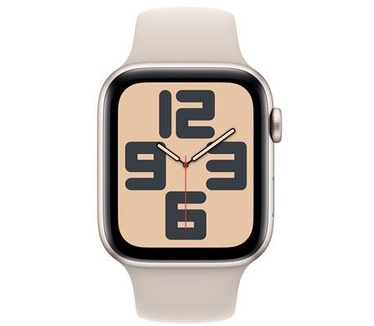 Apple Watch SE (2024), 44mm, GPS + Cellular, Sportbandje M/L, Goud (Beige)