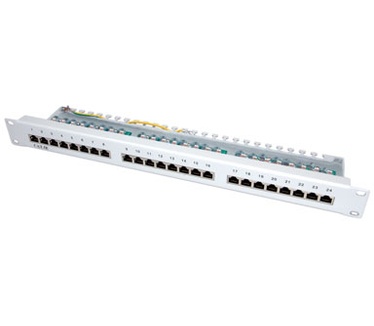 Roline Cat.5e Patch Panel 24P, STP, light grey