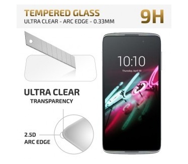 qMust Alcatel One Touch Idol 3 (5.5) Tempered Glass protector - Ultra Clear - Arc Edge