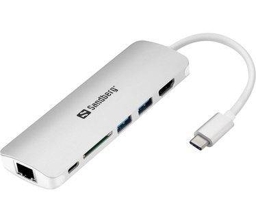 Sandberg USB-C Dock HDMI+LAN+SD+USB,61W