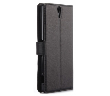 Kees Lederlook Portemonnee Hoesje Sony Xperia C5 Ultra - Zwart