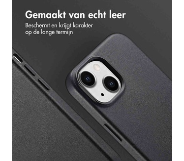 Accezz MagSafe Leather Backcover iPhone 15 - Zwart