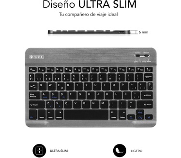 SUBBLIM TECLADO SMART BLUETOOTH GREY