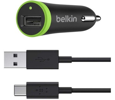 Belkin Autolader 2,1A USB C 2.0 Zwart