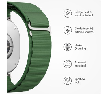 Accezz Nylon Alpine bandje voor de Samsung Galaxy Watch 9 (40/44mm) / Watch 8 (40/44mm) / Classic (46mm) - Olive Green