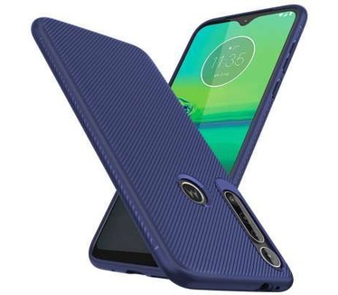 qMust Motorola Moto G8 Play Texture TPU Case - Blauw