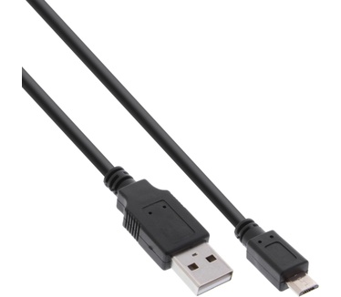 InLine USB A/Micro-B USB, 1.5 m Zwart
