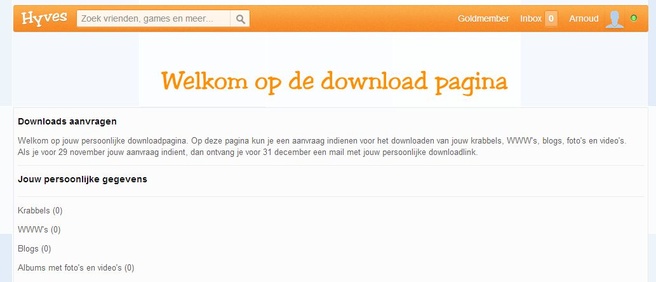 Hyves Download-pagina