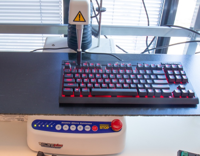 Texture analyzer voor toetsenborden