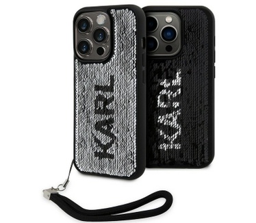 Karl Lagerfeld Sequins Back Case - iPhone 15 Pro (6.1") - Zwart Zwart