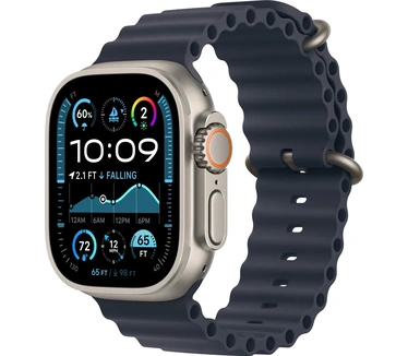 Apple Watch Watch Ultra 2 GPS + Cellular 49 mm Boîtier en Titane Naturel avec Bracelet Ocean Marine