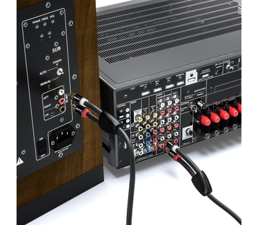 deleyCON deleyCON 12,5m Cinch Kabel Stereo Audio Cinch RCA Kabel 2x Cinch Stecker zu 2x Cinch Stecker HiFi-Anlage HiFi-Receiver Heimkino Blu-Ray Player schwarz