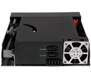 Startech.com 5,25" trayless hotswappable mobiel rekbackplane met dubbele bay voor 2,5" en 3,5" SATA-/SAS-HDD of -SSD met ventilator