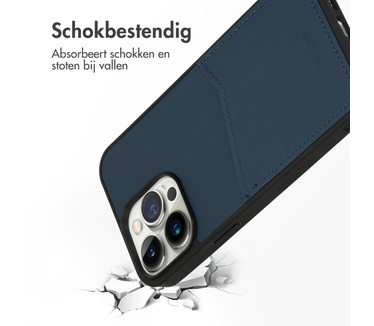 Accezz Premium Leather Card Slot Backcover iPhone 14 Pro Max - Donkerblauw
