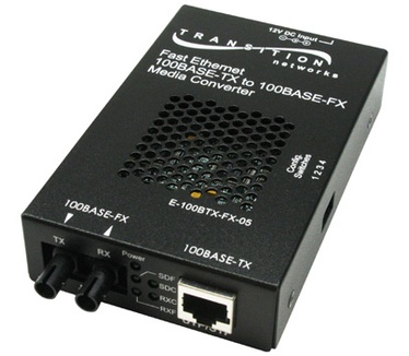 Transition Networks Fast Ethernet mediaconverter stand alone 100Base-TX - 100Base-FX, 1300nm multimode, ST connector, 2km