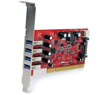 Startech.com 4-poorts PCI SuperSpeed USB 3.0-adapterkaart met SATA-/SP4-voeding