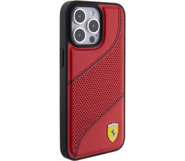 Ferrari Perforated Waves Back Case - iPhone 15 Pro (6.1") - Rood Rood