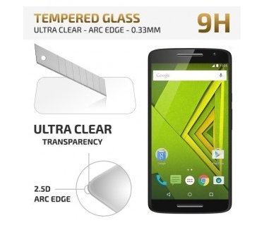 qMust Motorola Moto X Play Tempered Glass protector - Ultra Clear - Arc Edge