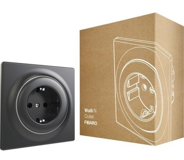 Fibaro Walli Outlet N F/Hoogwaardige inbouwdoos, type F, antraciet, FGWSONF-011-8