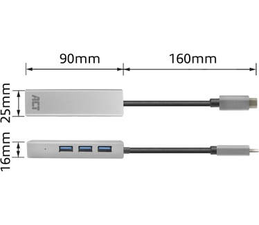 ACT AC7055 3-Port USB-C 3.1 (USB 3.0) Hub with Gigabit ethernet port