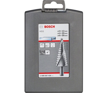 Bosch HSS trappenboorsets, 3-vlakkenschacht