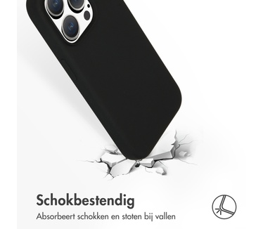 Accezz Liquid Silicone Backcover met MagSafe iPhone 15 Pro - Zwart