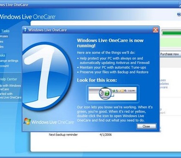 Windows Live OneCare screenshot (resized)
