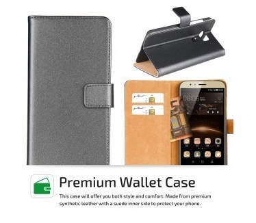 qMust Elegant wallet case Huawei G8 - met stand - Black