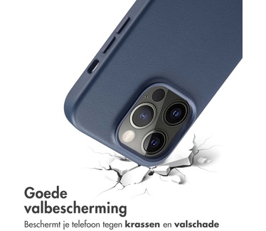 Accezz MagSafe Leather Backcover iPhone 14 Pro - Donkerblauw