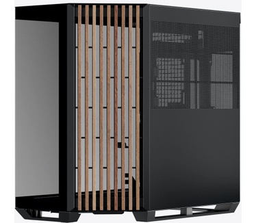 APNX V1 PC-Gehäuse, Midi-Tower, ATX, Tempered Glass - Holz, schwarz