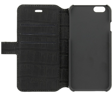 Guess Crocodile Folio Book Case voor Apple iPhone 5/5S/SE - Zwart Zwart